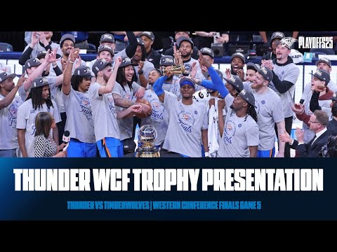 OKC Thunder Crowned 2024-25 NBA Western Conference Champions | Full Post Game Trophy Presentation
