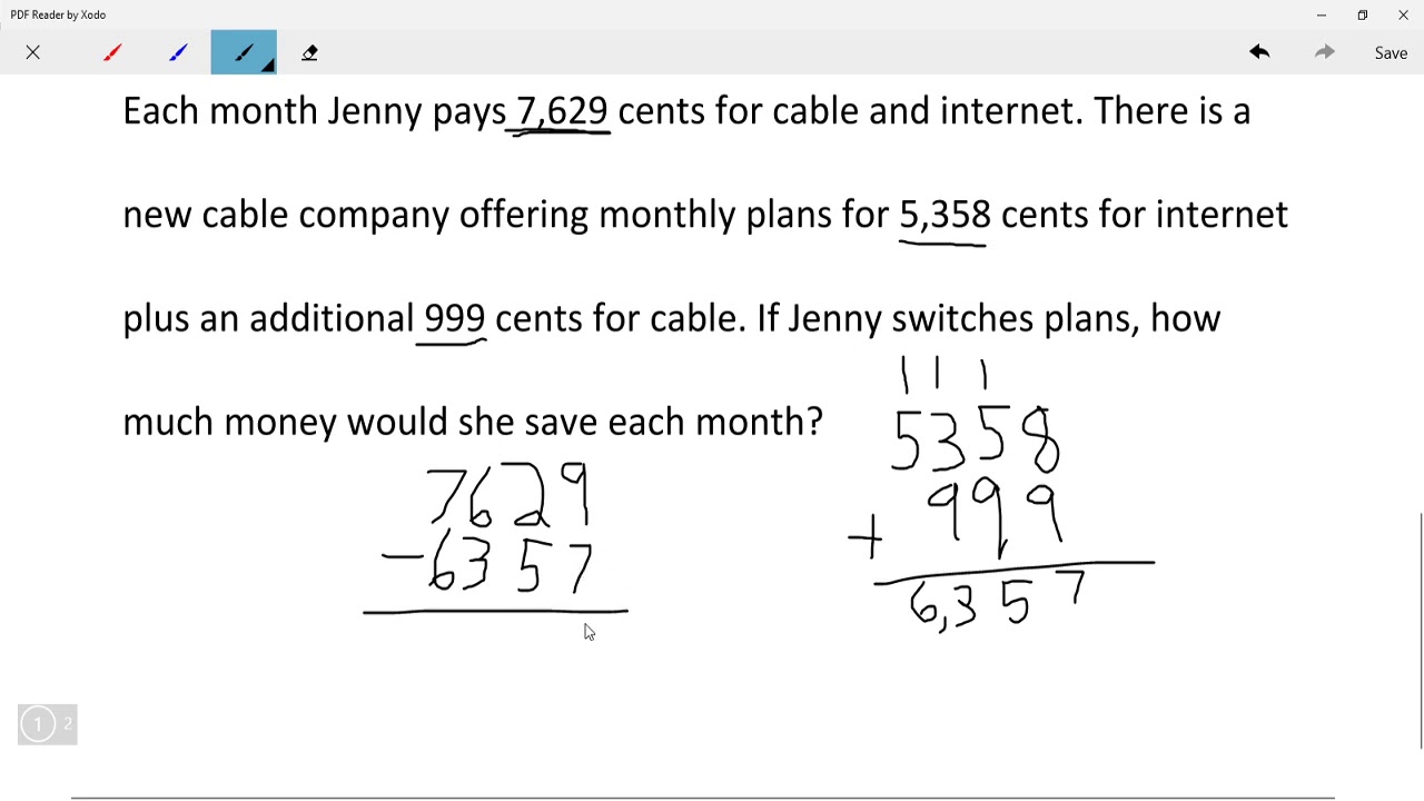 4th Grade: Math Multi Step Word Problem 2
