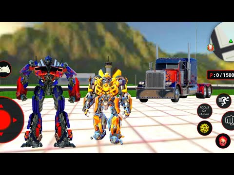 Optimus Prime Multiple Transformation Jet Robot Car Game - Android Gameplay