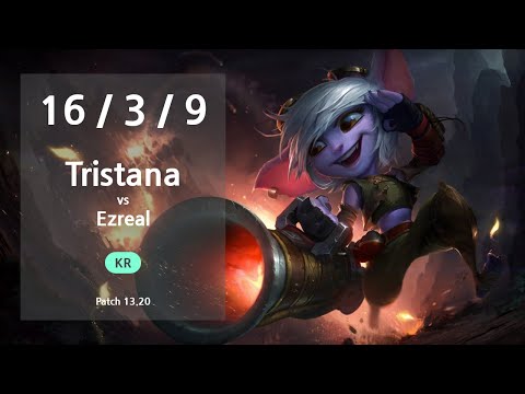 Tristana ADC vs Ezreal - KR GrandMaster Patch 13.20