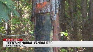 Memorial for teen killed in crash vandalized