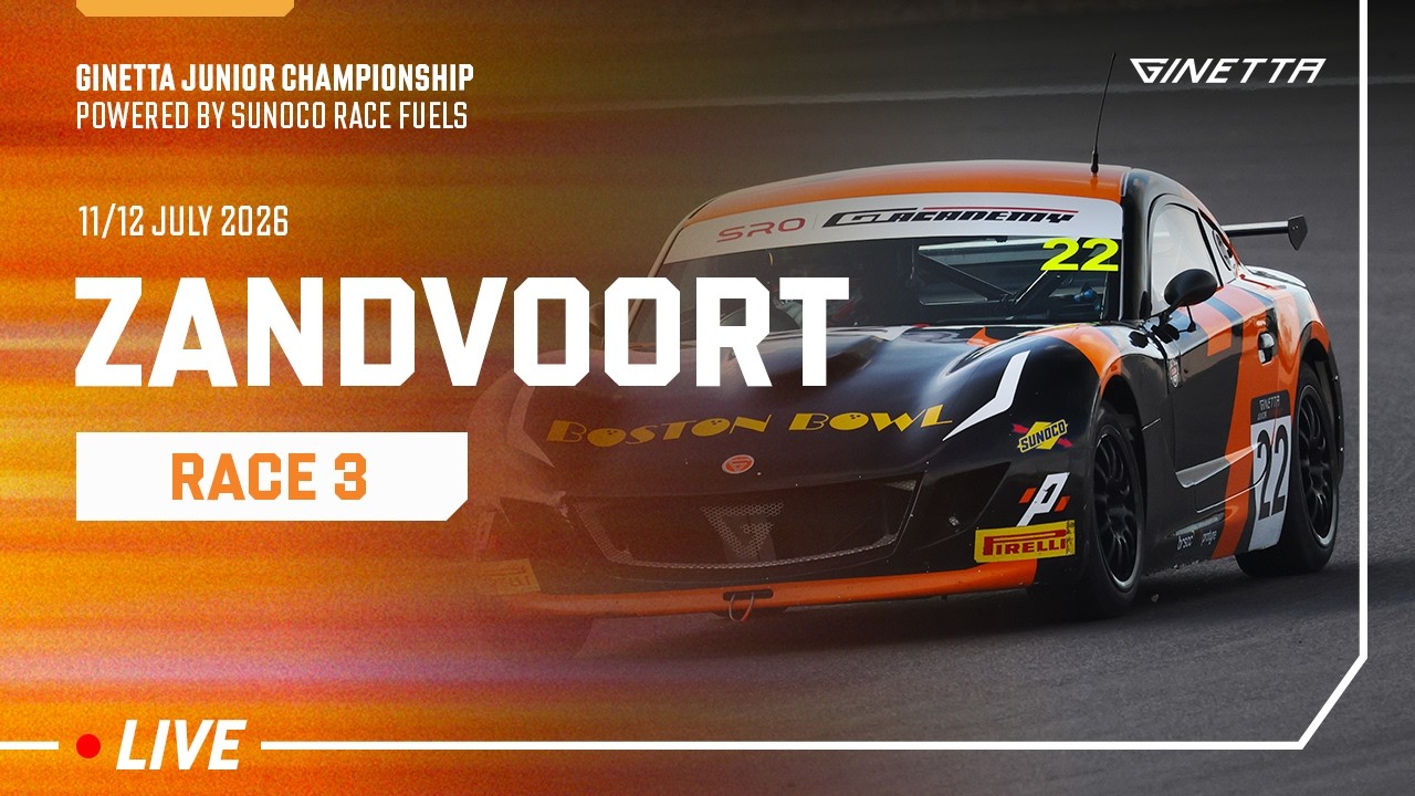 LIVE | Race 3 | Zandvoort | Ginetta Junior Championship powered by Sunoco Race Fuels