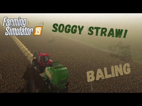 FS19 Welker Farms Ep.46 Soggy Straw Baling!!