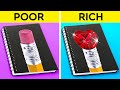 SURVIVING HIGH SCHOOL | Cool School Hacks for the Rich vs. the Poor Student by 123GO! Genius