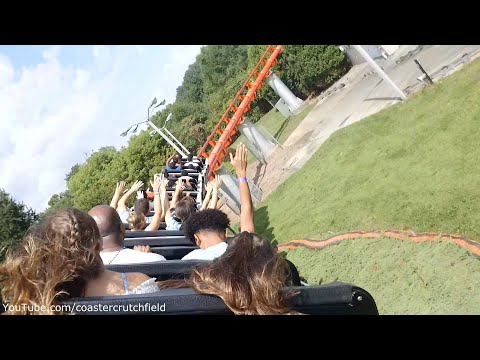 Back row point of view footage of Steel Force