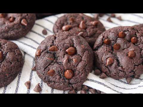 Double Chocolate Chip Cookies Recipe | Chewy and Fudgy