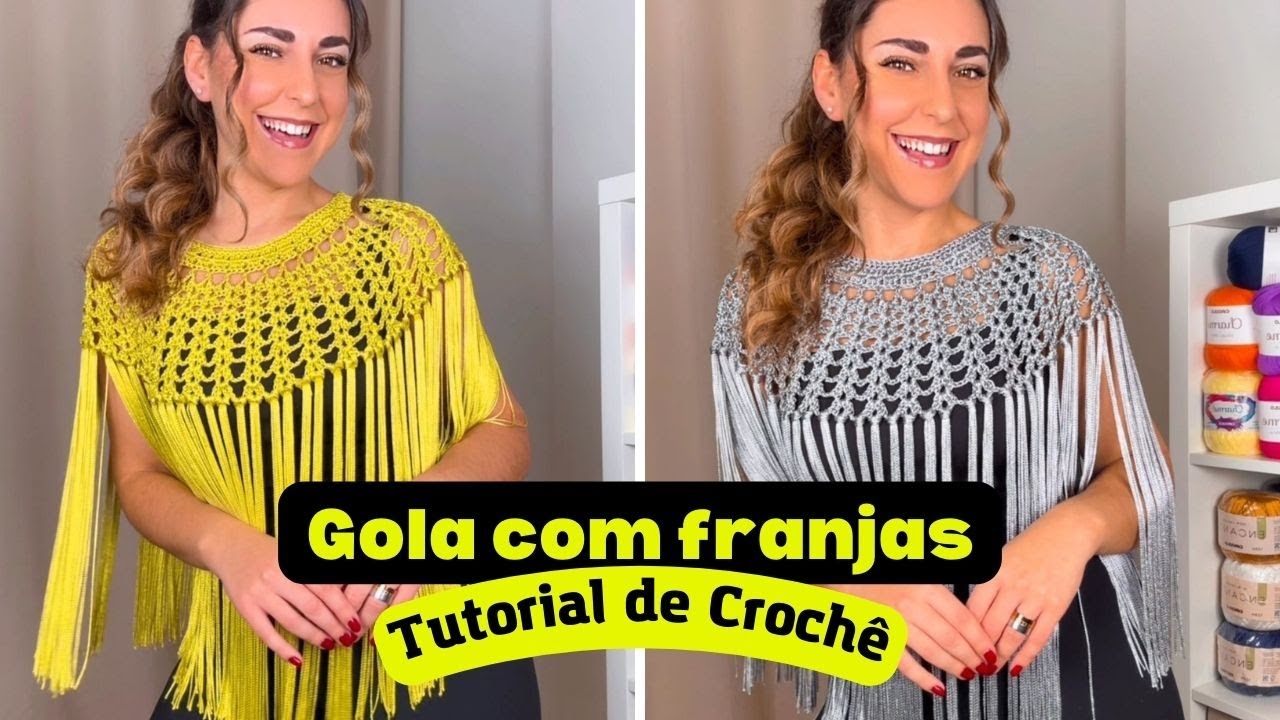 Crochet collar with fringes - Encanto yarn - Easy step by step