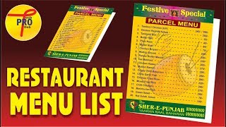 Restaurant Catalogue- Menu List | Coreldraw X7
