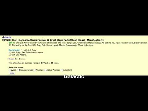 Galactic - Tiger Roll (live from Bonnaroo 2004)