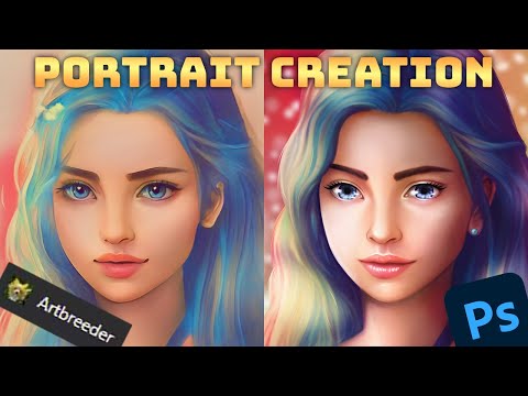 Artbreeder feat. Photoshop | Tanya The Rainbow Haired Girl | Creating a Portrait