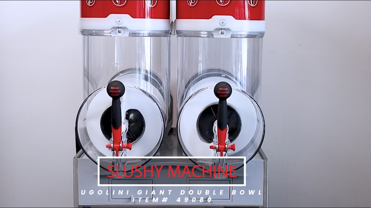 Video thumbnail for Ugolini GIANT Multi-Functional Double Bowl Granita / Slushy Machine with Magnetic Drive – 2 x 4 Gal. (15L)