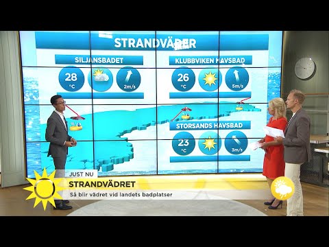 Strandvädret - havsbaden bjuder på härliga badtemperaturer  - Nyhetsmorgon (TV4)