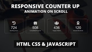 Responsive Counter up Animation on Scroll using HTML CSS &amp; jQuery