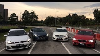 DRIVEN #3: VW Golf GTI vs Mercedes A 250 vs BMW 125i vs Volvo V40 T5