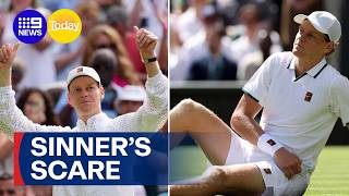 World's number 1 tennis player survives a five-set scare at Wimbledon | 9 News Australia