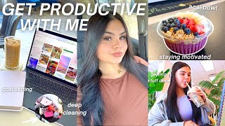 GET PRODUCTIVE WITH ME 🍵cleaning my room, disciplined routine, waking up early & staying motivated!