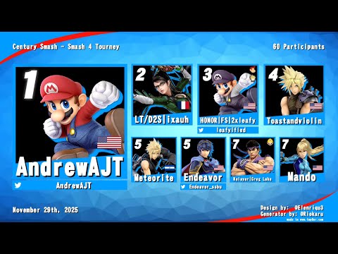 Winning a 60 Man Smash Ultimate Tournament - Century Smash