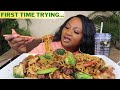 FIRST TIME TRYING YAKISOBA NOODLES MUKBANG 먹방쇼 , EATING SHOW