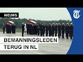 Lichamen omgekomen militairen aangekomen in Eindhoven