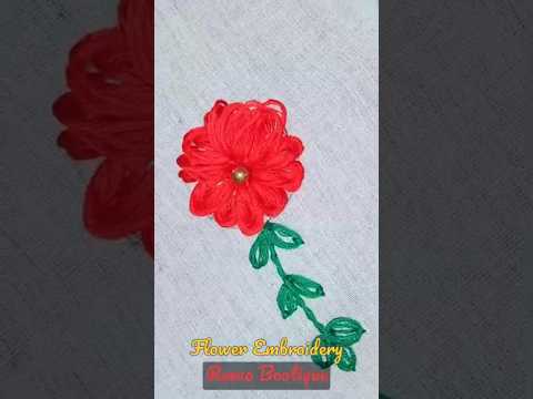 Flower Embroidery | Leaf Stich #stich #flowerembroidery #embroideryforbeginners #embroiderydesign