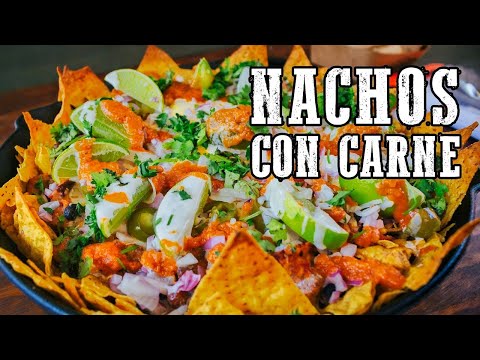 Nachos con Carne Asada - Receta muy fácil! | Slucook