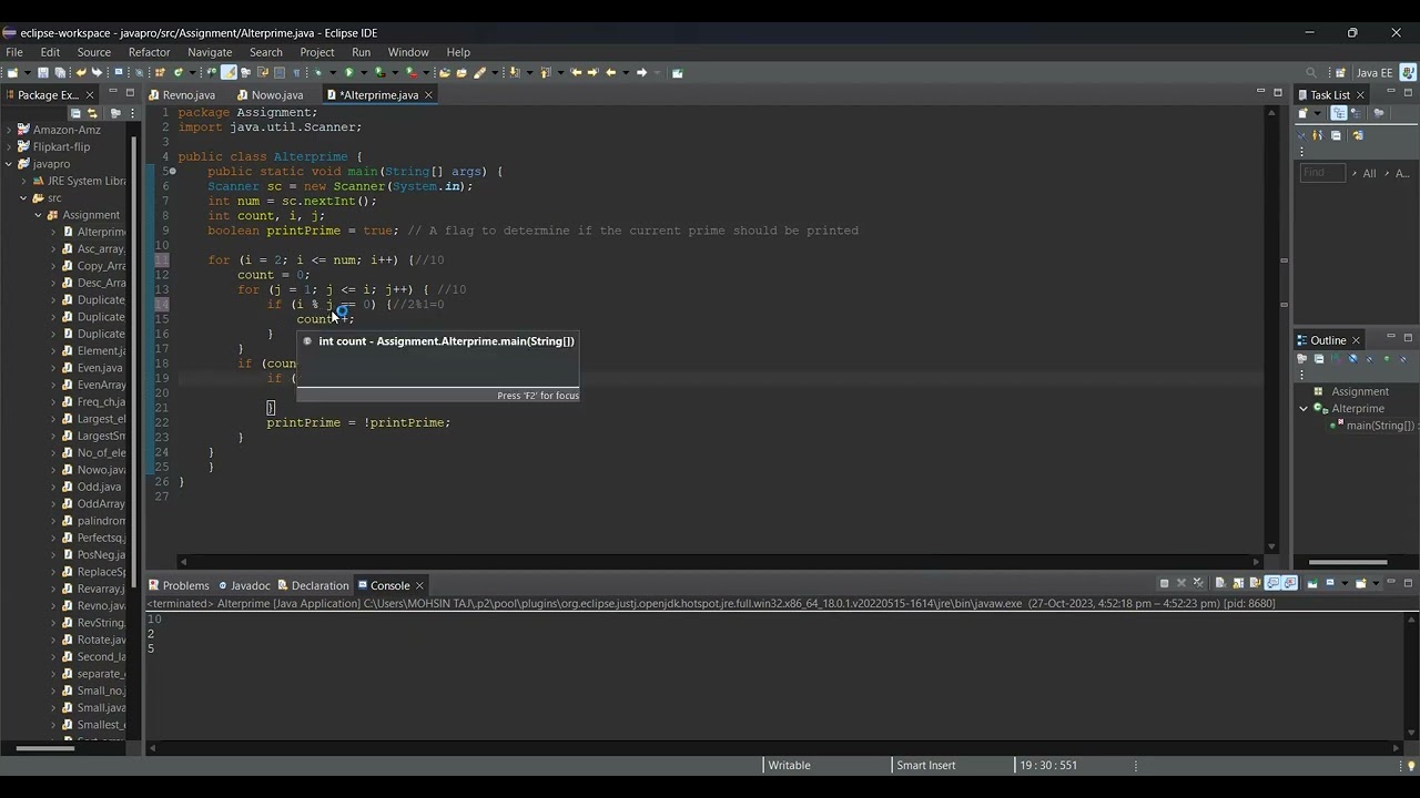 Printing alternate prime numbers in java, Easy explanation makes us Shocked or surprised 🤔🤔
