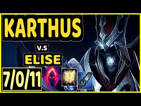 CUZZ (KARTHUS) vs ELISE - 7/0/11 KDA JUNGLE CHALLENGER GAMEPLAY - KR