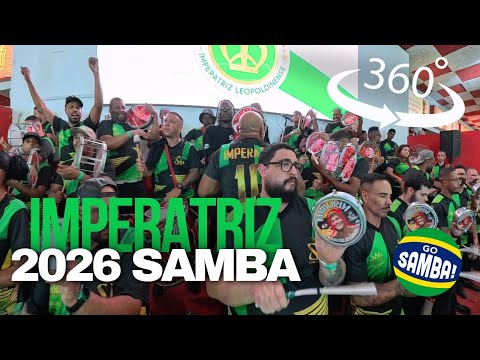 Repique de bossa view of Imperatriz' 2026 samba, 360°