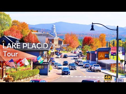 LAKE PLACID Walking Tour - Most Beautiful Town in Adirondack Mountains | 4K