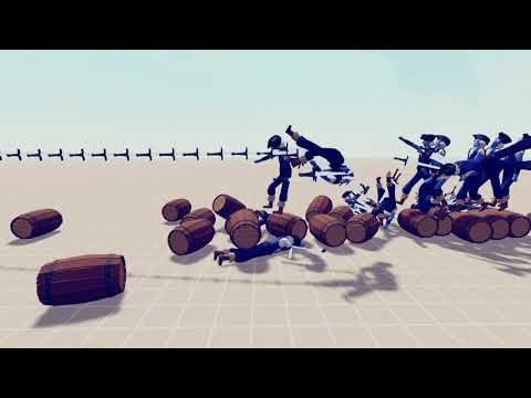 [TABS Short Clips] Crazed swordcaster v barrels! - Totally Accurate Battle Simulator