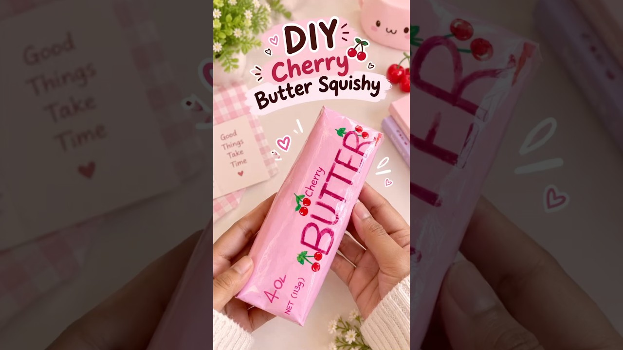 How to Make Butter Squishy 🍒🧈✨ |DIY squishy | It’s Me Hana 💕#diy#squishy#papercraft#shorts