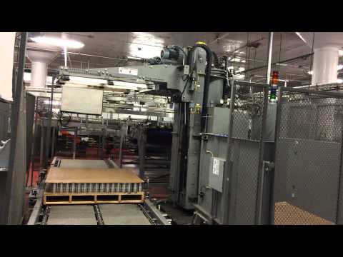 Whallon Brite Stacker/Full Can Palletizer palletizing cans