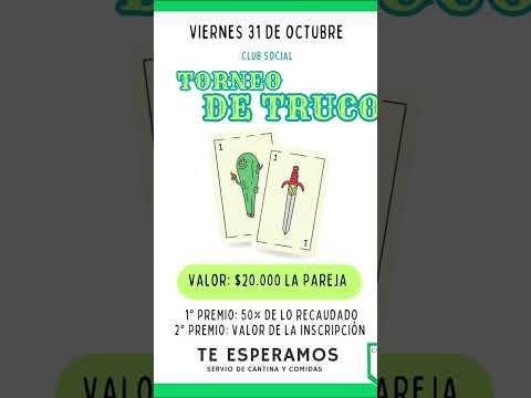 Viernes 31/10/25. 21 hs. Los Conquistadores, Prov. de Entre Rios. #locosxeltruco #truco