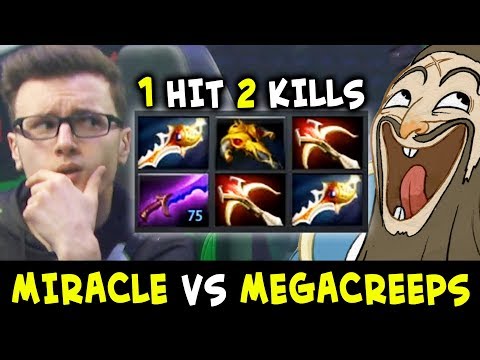 Miracle 2x RAPIER Kunkka vs Megacreeps — 1 hit Double Kill is enough?