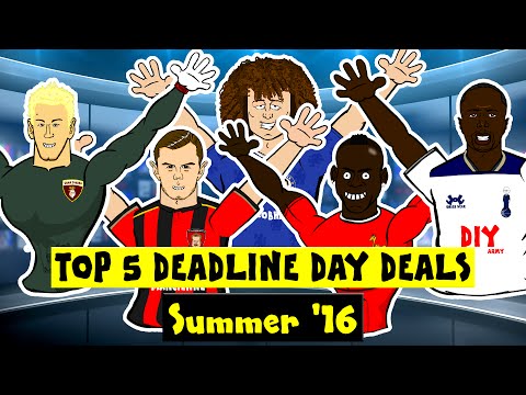 TOP 5 DEADLINE DAY DEALS - 2016! (Balotelli, Sissoko, Luiz, Wilshere, Hart)