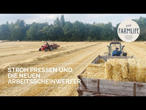 #003 Farmvlog - HD Ballen Stroh pressen und Arbeitsscheinwerfer für den Güldner