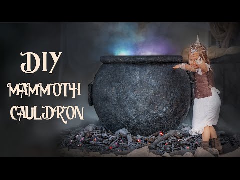 DIY make your own GIANT, REALISTIC, LIFE-SIZE Witch Cauldron! Halloween Bone Fire pit prop & Décor!
