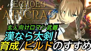 [SAOエコーズオブアインクラッド]攻略:両手剣ビルド育成のすすめ！ロマン溢れる玄人向け武器・・・最強ならぬ最弱を救う![Echoes of Aincrad][PS5]