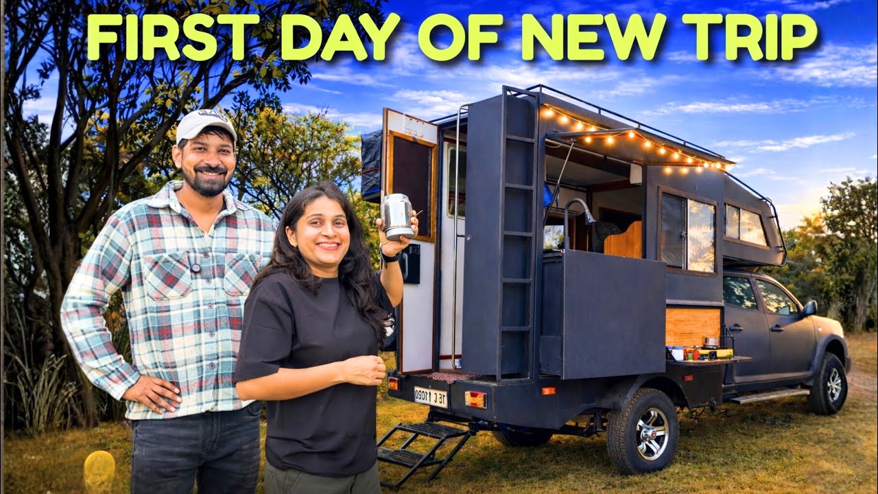 हो गई ट्रिप शुरू 😍FIRST DAY OF ROAD TRIP with our new TATA YODHA CAMPER VAN 🧿