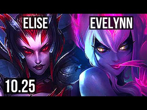 ELISE vs EVELYNN (JUNGLE) | 70% winrate, Legendary, 9/2/3 | KR Master | v10.25