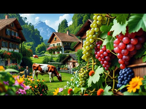 Switzerland’s Countryside Life In Summer🇨🇭Walking In A Fruits paradise 