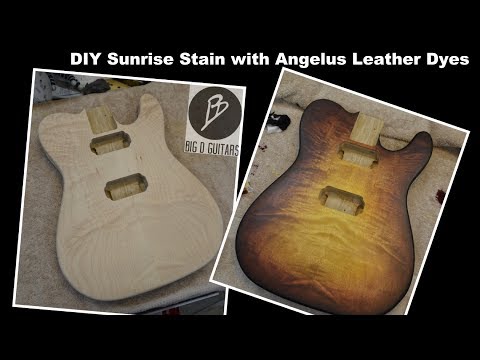 DIY Sunrise Burst on a Guitar  Wildwood Maple with Angelus Leather Dye