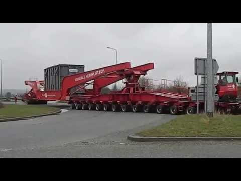 Well planned large ALE Transformer load with police escort to Deeside Power Station Wales UK 29.3.15