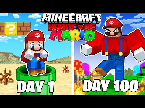 I Survived 100 Days as MARIO in HARDCORE Minecraft