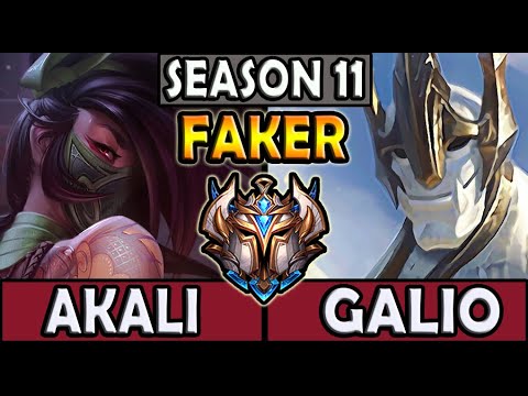 T1 Faker AKALI vs GALIO [ MID ] Patch 11.6 Ranked Korea ✅