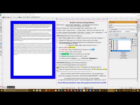 Scribus word processing features