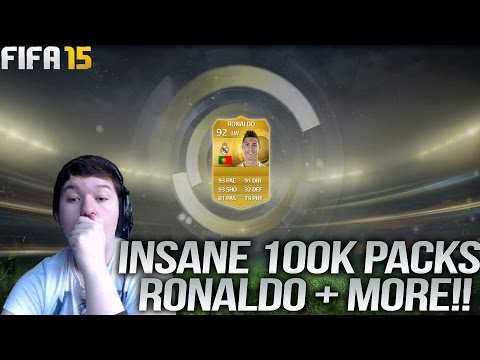 Fifa 15 - OMFG RONALDO IN A PACK!! INSANE 100K PACKS!!