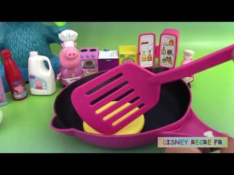 Pâte à modeler Play Doh Chef Peppa Pig Ustensiles de Cuisine Macaron le Glouton Cookie Monster