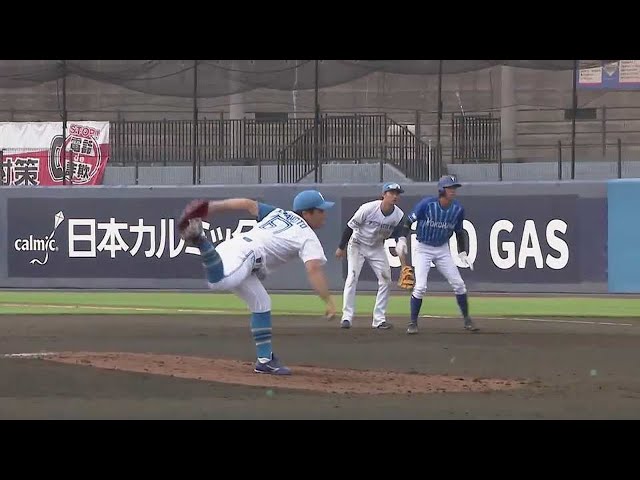 【ファーム】移籍後初登板!! ファイターズ・山本拓実が2者連続三振を奪うなど1回無失点!! 2023年6月24日 北海道日本ハムファイターズ 対 横浜DeNAベイスターズ