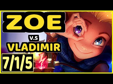 ENVY (ZOE) vs VLADIMIR - 7/1/5 KDA MID CHALLENGER GAMEPLAY - BR